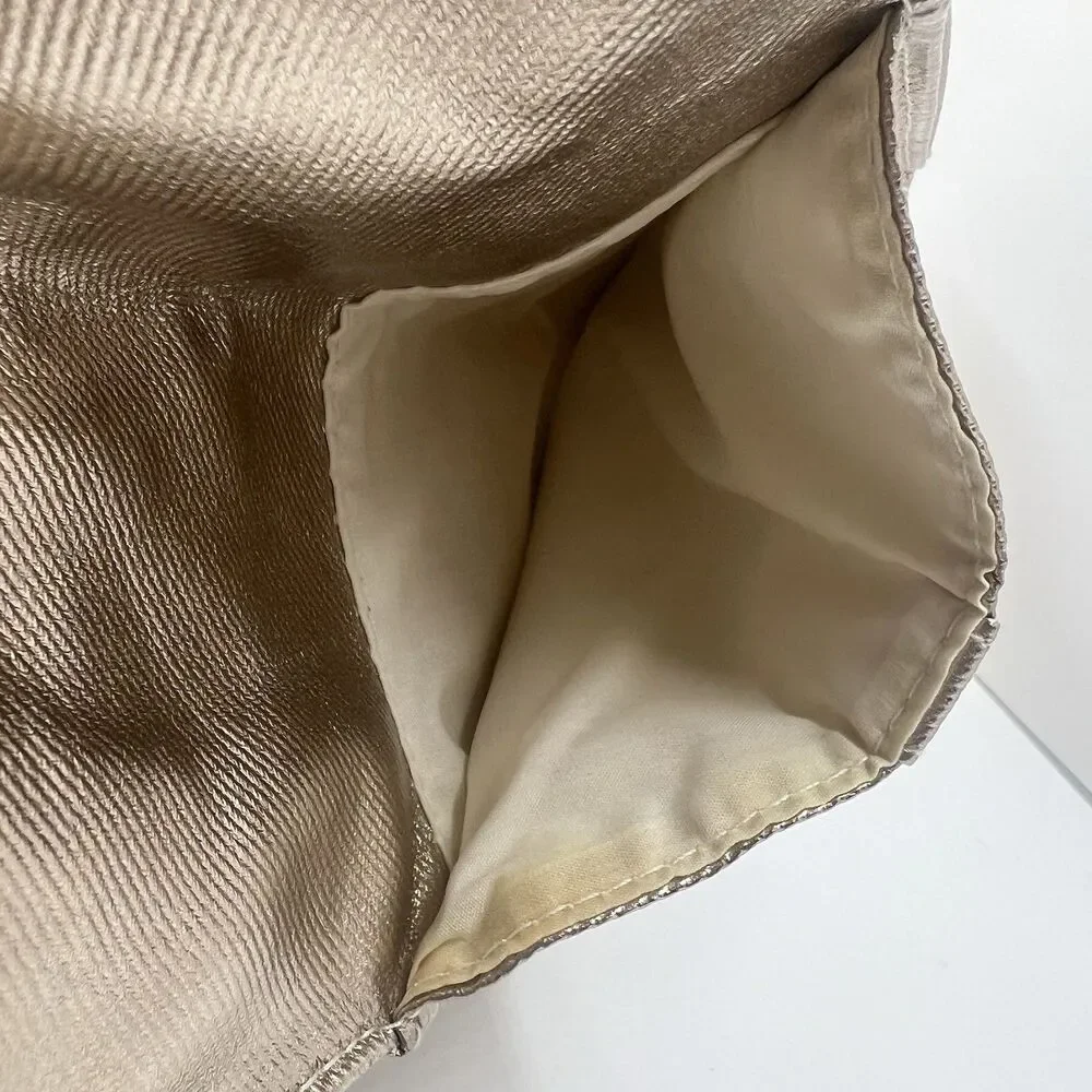 Lancome Champagne Gold Structured Tote Bag w/ side hook rings for shoulder strap
